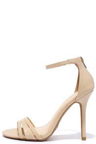 Wild Diva Lounge Brand New Day Natural Ankle Strap Heels