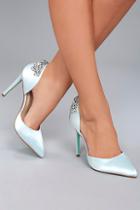 Blue By Betsey Johnson Rosie Blue Satin Pumps