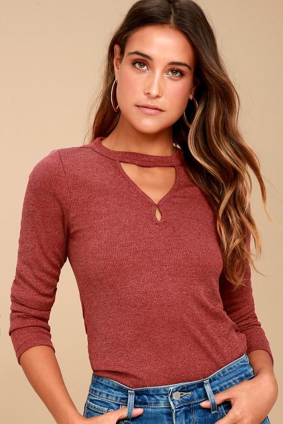 Black Swan | Sasha Washed Burgundy Long Sleeve Top | Size Large | Red | Lulus