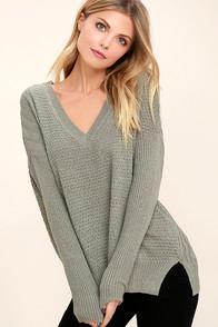 Lush This Town Grey Sweater