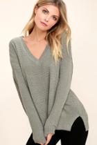 Lush This Town Grey Sweater
