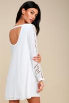 Bloomfield White Long Sleeve Shift Dress | Lulus