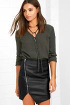 Lulus On The Zip-side Black Vegan Leather Asymmetrical Skirt