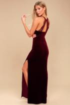 Crazy Over You Burgundy Velvet Maxi Dress | Lulus