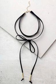 Lulus Alchemy Gold And Black Layered Choker Necklace