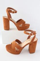 Selah Rust Suede Ankle Strap Heels | Lulus
