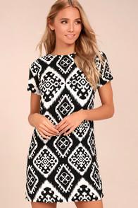 Lulus Give Me A Print Black Print Shift Dress