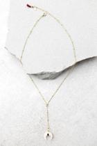 Lulus Shashi Tusk Gold Drop Necklace