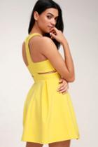 Cutout And About Yellow Skater Dress | Lulus