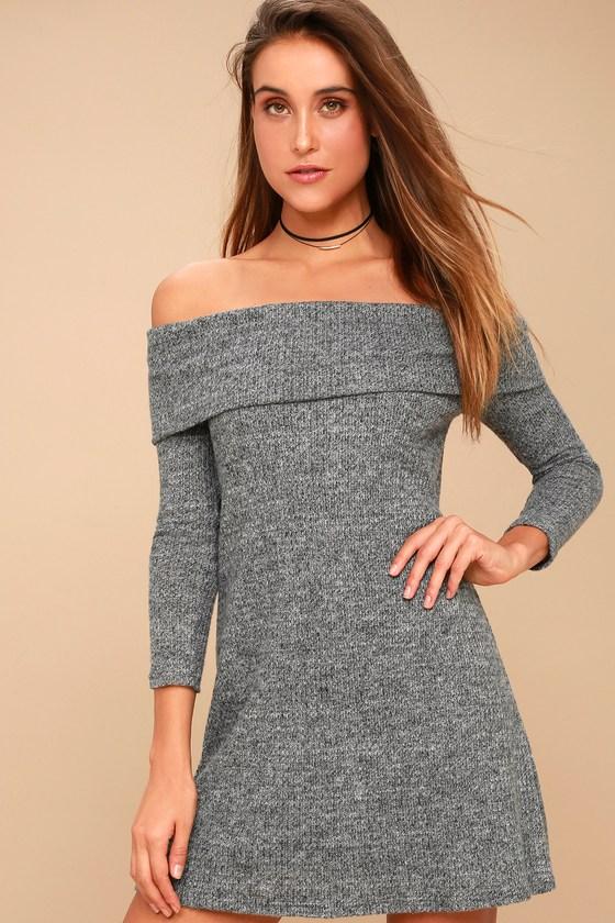 Ppla Kenli Grey Off-the-shoulder Sweater Dress | Lulus