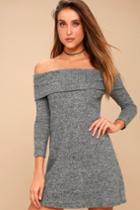 Ppla Kenli Grey Off-the-shoulder Sweater Dress | Lulus