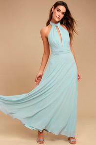 Lulus First Comes Love Light Blue Maxi Dress