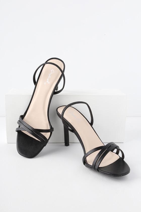 Qupid Lindy Black Slingback Heels | Lulus