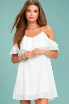 Lulus Impress The Best White Off-the-shoulder Dress