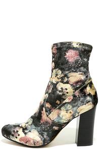 Report Liria Black Multi Velvet High Heel Mid-calf Boots