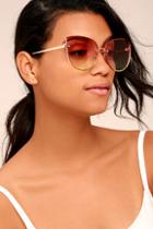 Lulus Butterfly Effect Light Gold And Orange Ombre Sunglasses