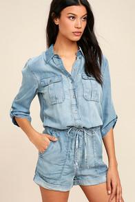 Pistola Everyday Holiday Blue Chambray Romper