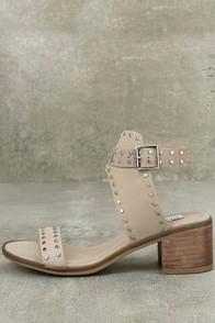 Steve Madden Gila Natural Studded Ankle Strap Heels