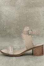 Steve Madden Gila Natural Studded Ankle Strap Heels