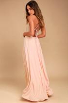 Everything's All Bright Blush Pink Backless Maxi Dress | Lulus