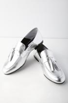 Steve Madden Beck Silver Leather Loafers | Lulus