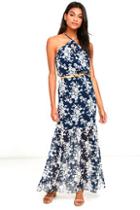 Ali & Jay Joelle Navy Blue Floral Print Maxi Dress