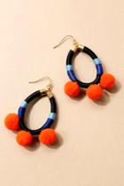 Lulus Ablaze Black And Orange Pom Pom Earrings
