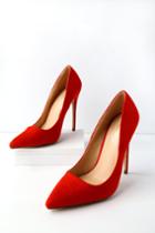 Jacobies Baird Red Suede Pointed Pumps | Lulus