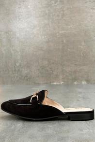 Paprika Eliza Black Suede Loafer Slides