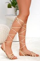 Lulus Topanga Natural Leg Wrap Sandals