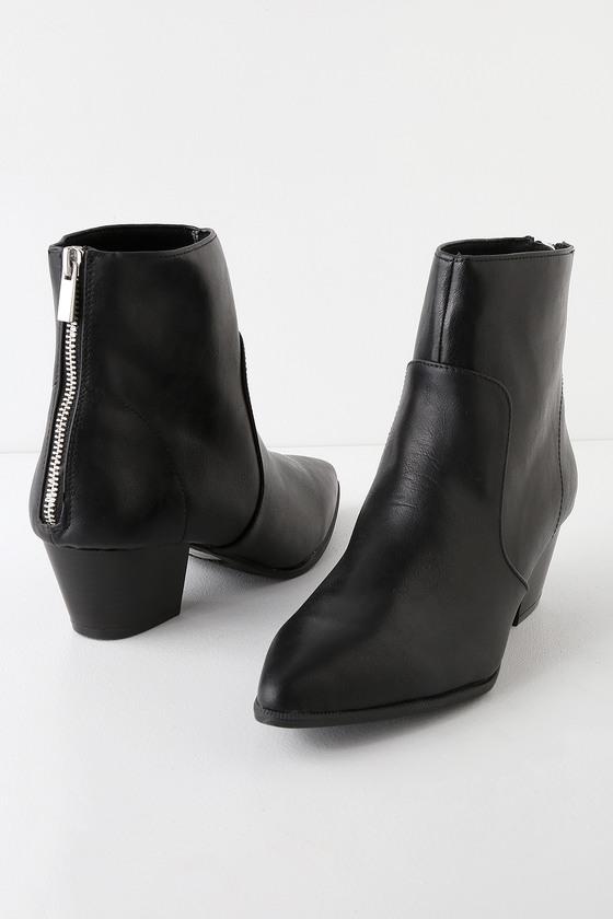 Qupid Amina Black Mid-calf Booties | Lulus