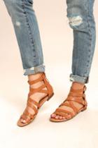 Lulus | Neria Tan Gladiator Sandal Heels | Size 6 | Brown | Vegan Friendly
