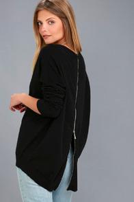 Lulus Laid Back Black Sweater Top