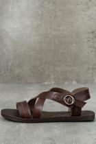 Blowfish Drum Whiskey Brown Flat Sandals