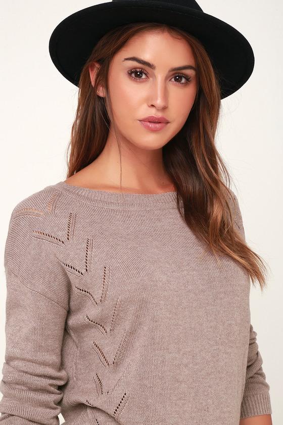 Pointelle Me More Light Brown Knit Sweater | Lulus