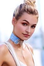 Lulus | Star Time Blue Lace-up Star Choker Necklace | Vegan Friendly