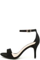 Lulus | Lover Black Suede Ankle Strap Heels | Size 5.5