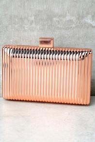 Lulus Take A Shine To Rose Gold Clutch