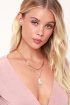 Lucienne Gold Layered Teardrop Necklace | Lulus