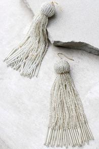 Vanessa Mooney Charlize Silver Beaded Earrings