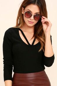 Project Social T Corry Black Long Sleeve Top