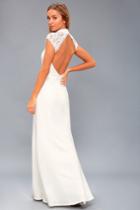Crazy About You White Backless Lace Maxi Dress | Lulus