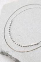 Lulus Lead To Light Silver Rhinestone Choker Necklace Set