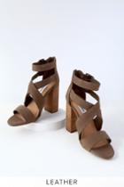 Steve Madden Sundance Brown Nubuck Leather High Heel Sandal Heels | Lulus