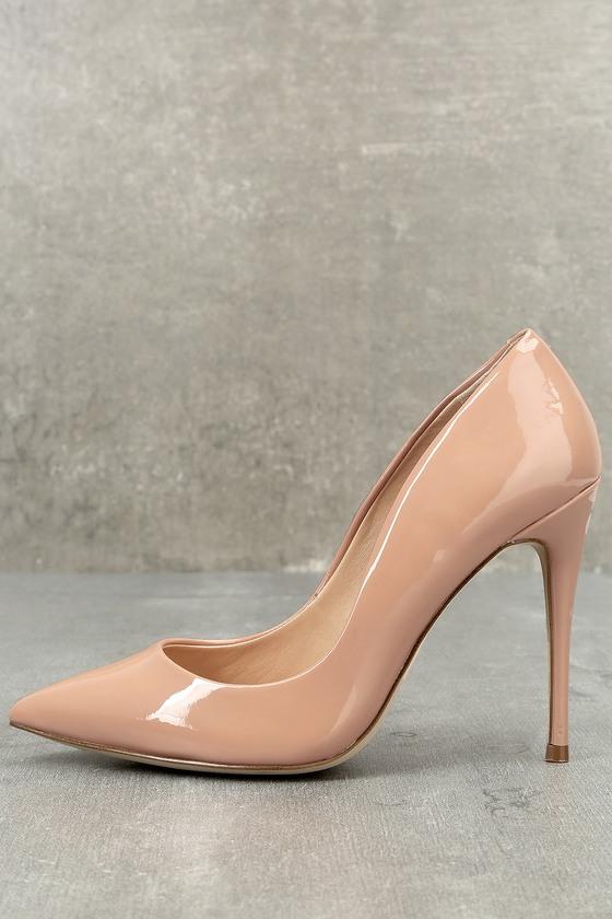 Steve Madden | Daisie Dark Blush Patent Pumps | Size 6 | Beige | Vegan Friendly | Lulus
