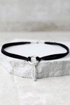 Lulus Found Treasures Black And Silver Choker Necklace
