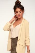 4si3nna Keldon Beige Knit Blazer | Lulus