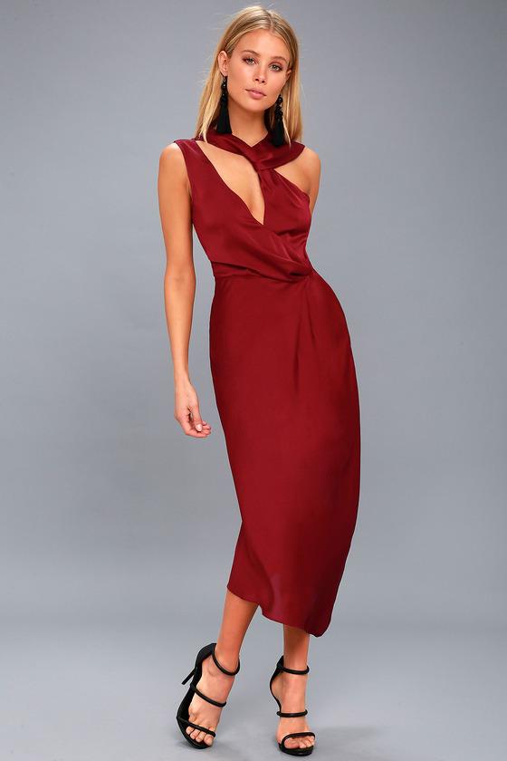 Keepsake Transcend Wine Red Midi Dress | Lulus