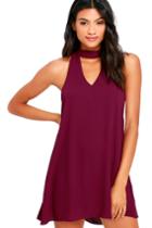 Lulus | Groove Thing Magenta Swing Dress | Size X-small | Purple | 100% Polyester