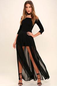Luxxel Road To Fame Black Maxi Shorts